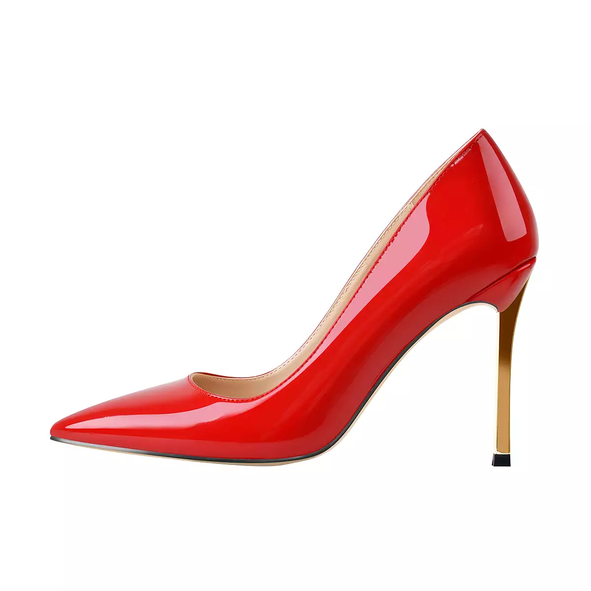 10cm Patent Leather Metal Heels Pumps