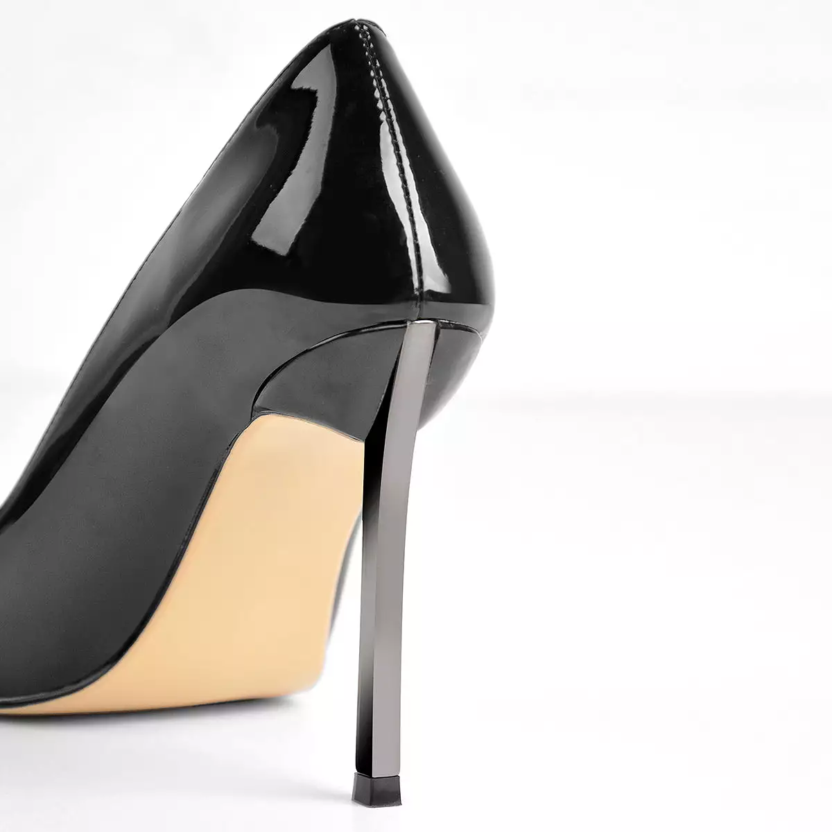 10cm Patent Leather Metal Heels Pumps