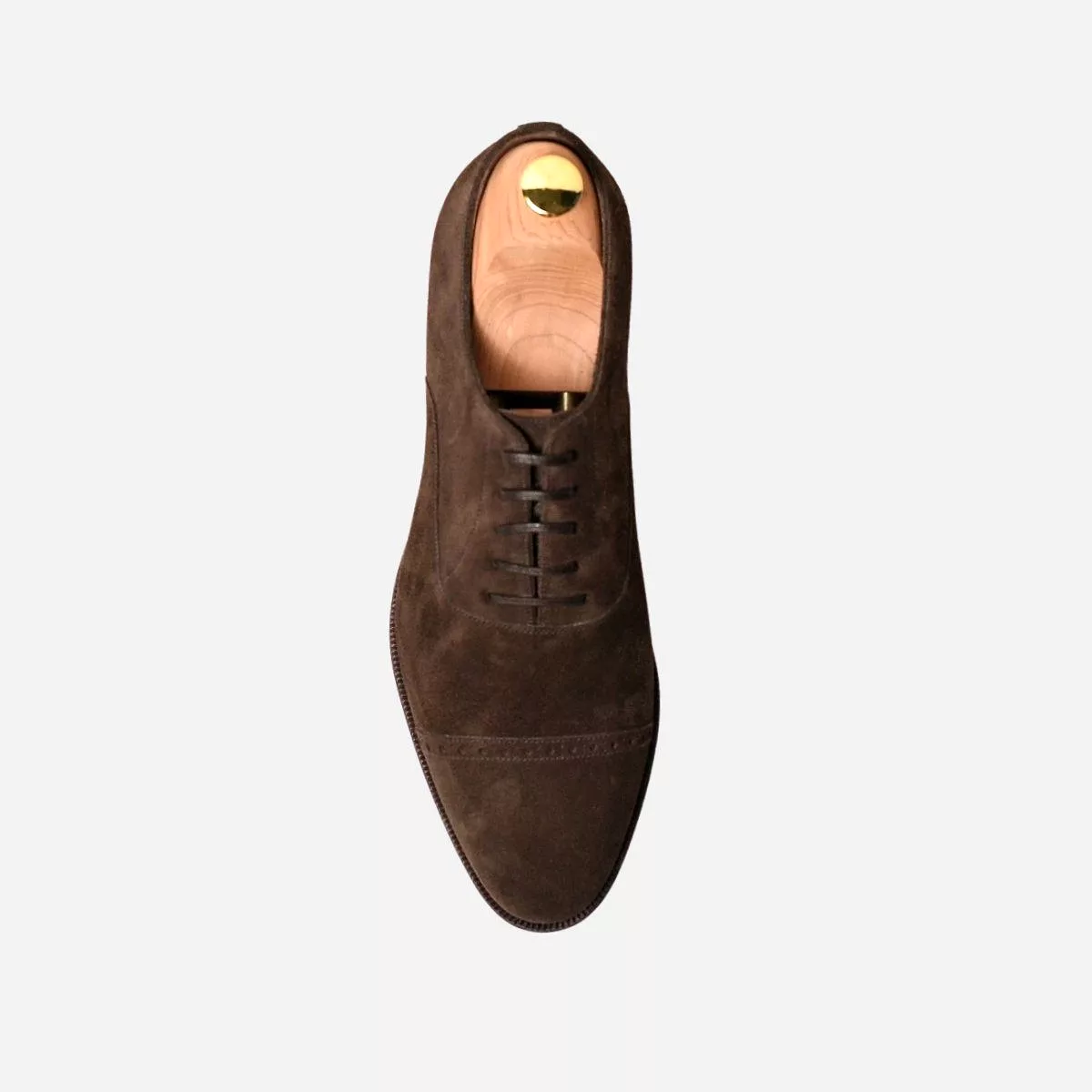 113 Oxford Punched Captoe GOYA Last Brown Suede