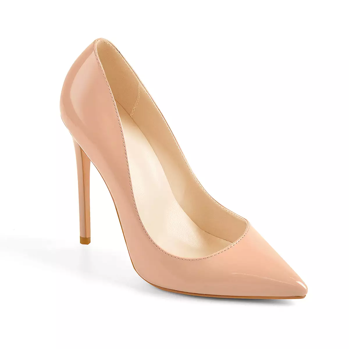 8cm 10cm 12cm Baby Pink Pointed Toe Slip On High Heel Pumps