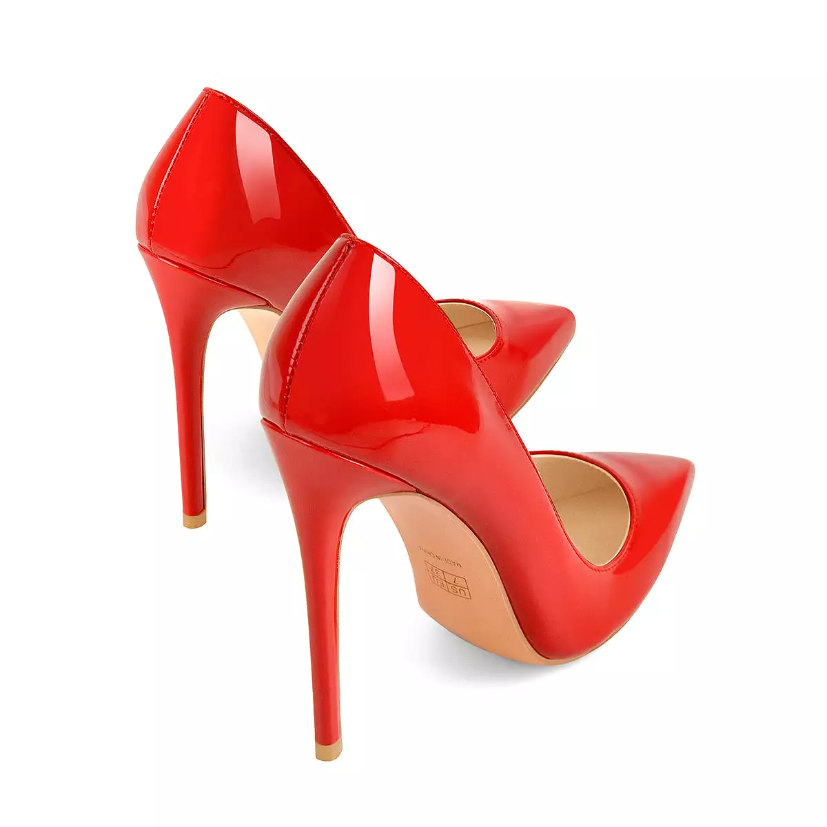 8cm 10cm 12cm Red Pointed Toe Slip On High Heel Pumps