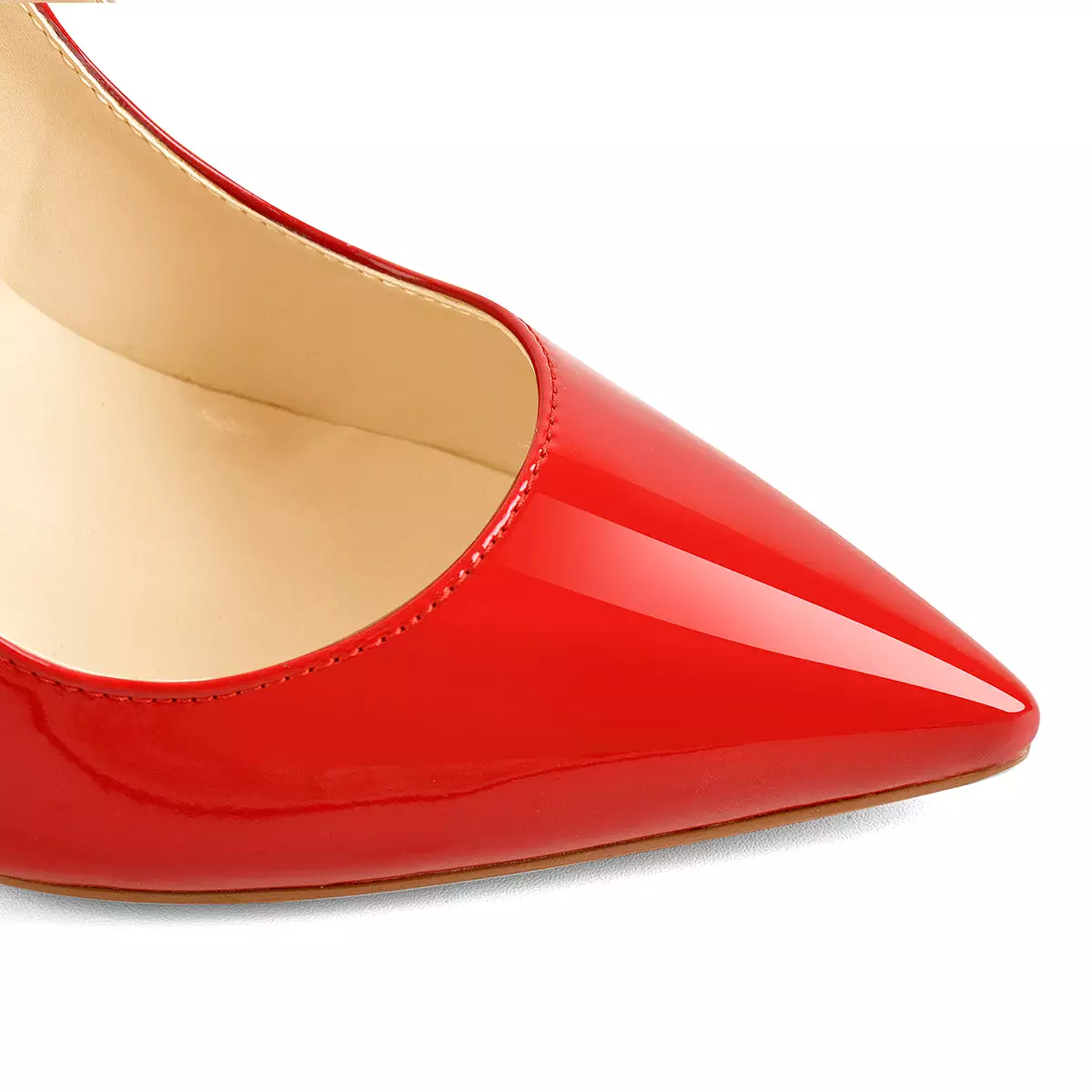 8cm 10cm 12cm Red Pointed Toe Slip On High Heel Pumps