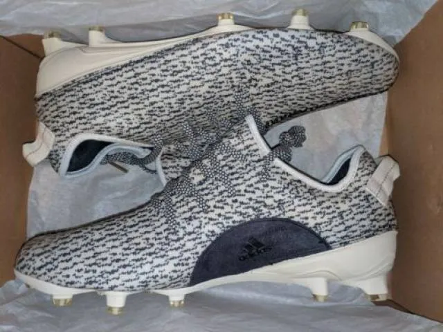 Adidas x kanye west yeezy 350 turtledove football cleats rare mens size 16