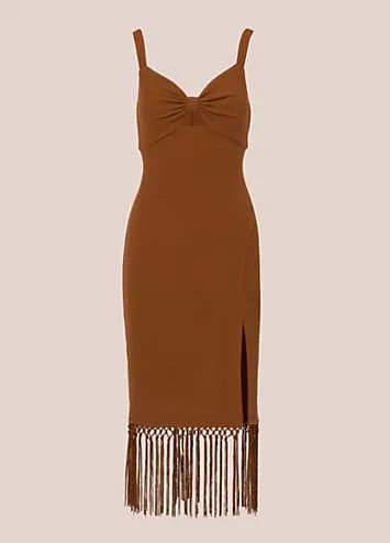 Adrianna by Adrianna Papell Knit Fringe Trim Midi Dress by Adrianna Papell | Look Again