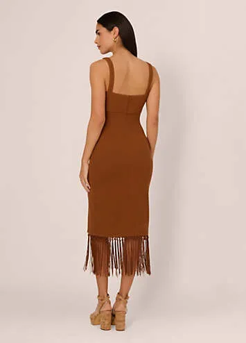 Adrianna by Adrianna Papell Knit Fringe Trim Midi Dress by Adrianna Papell | Look Again