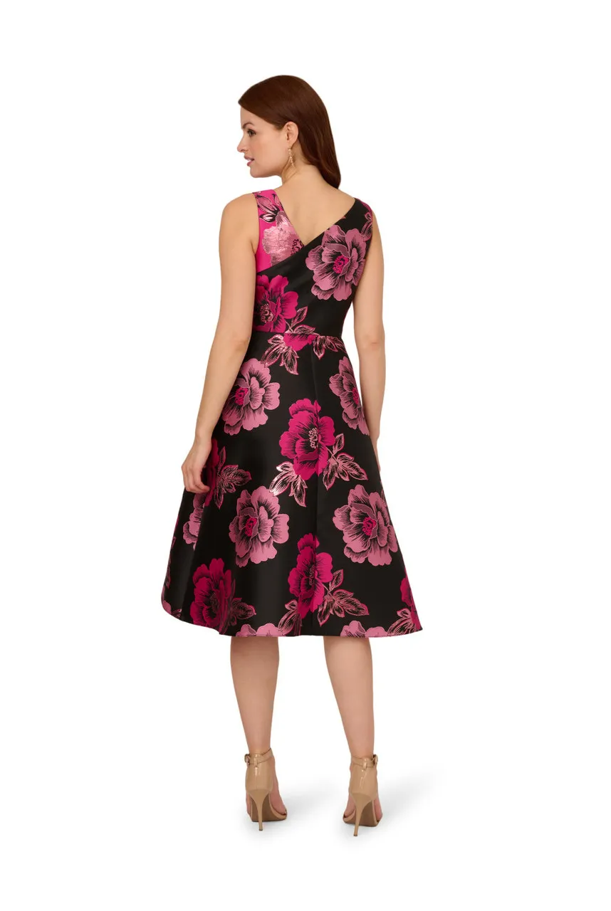 ADRIANNA PAPELL Floral jacquard dress -                         -                     -                