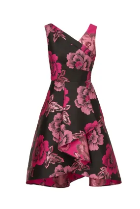 ADRIANNA PAPELL Floral jacquard dress -                         -                     -                