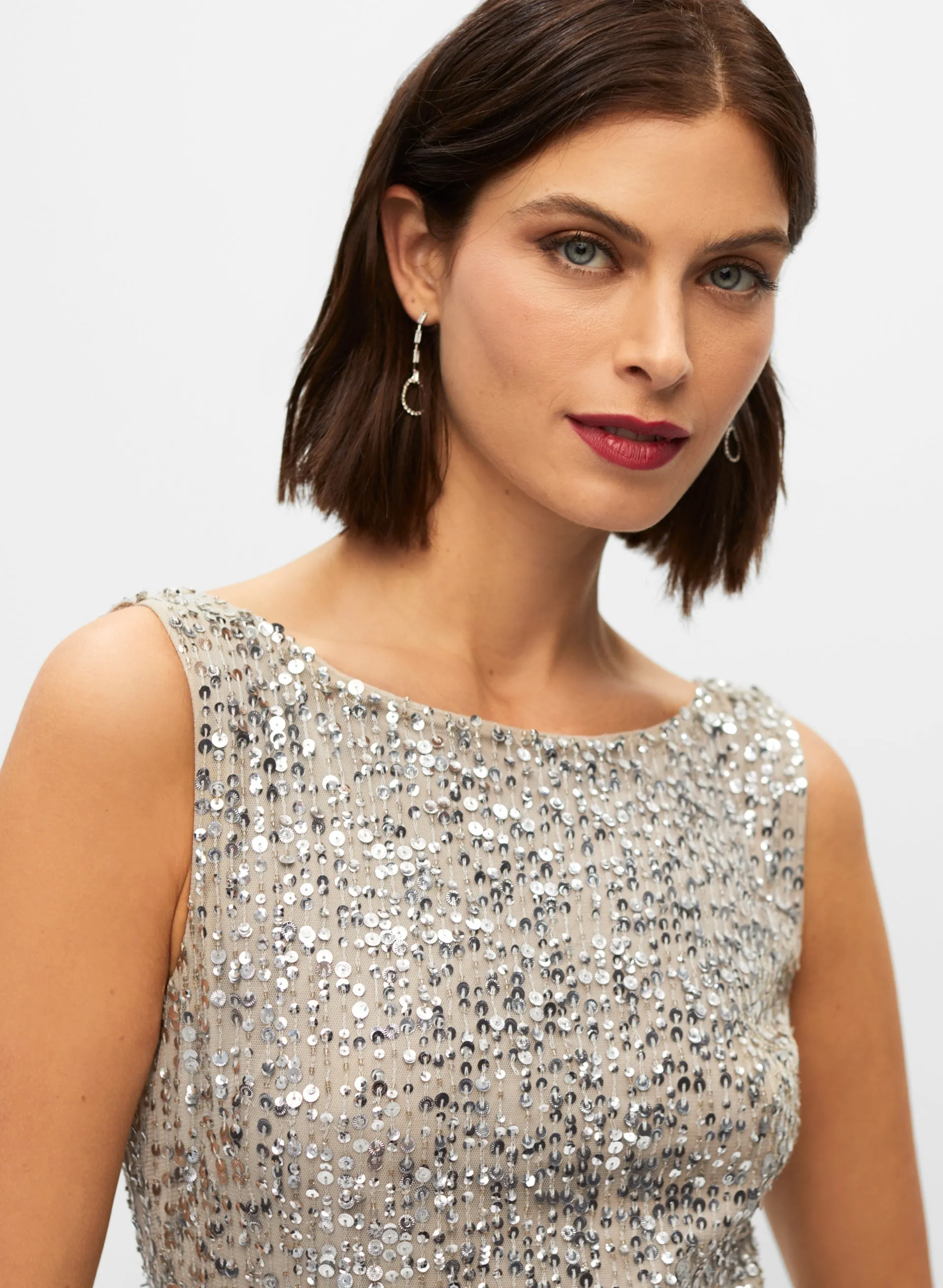 Adrianna Papell - Fringed Sequin Dress