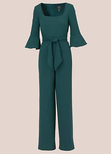 Adrianna Papell Knit Crepe Tie Front Jumpsuit | Grattan