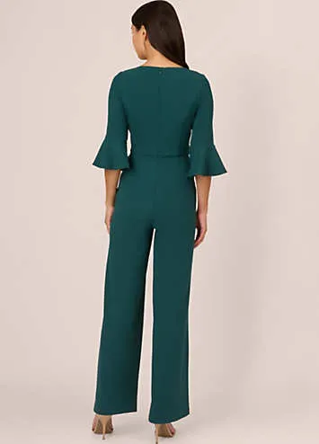 Adrianna Papell Knit Crepe Tie Front Jumpsuit | Grattan