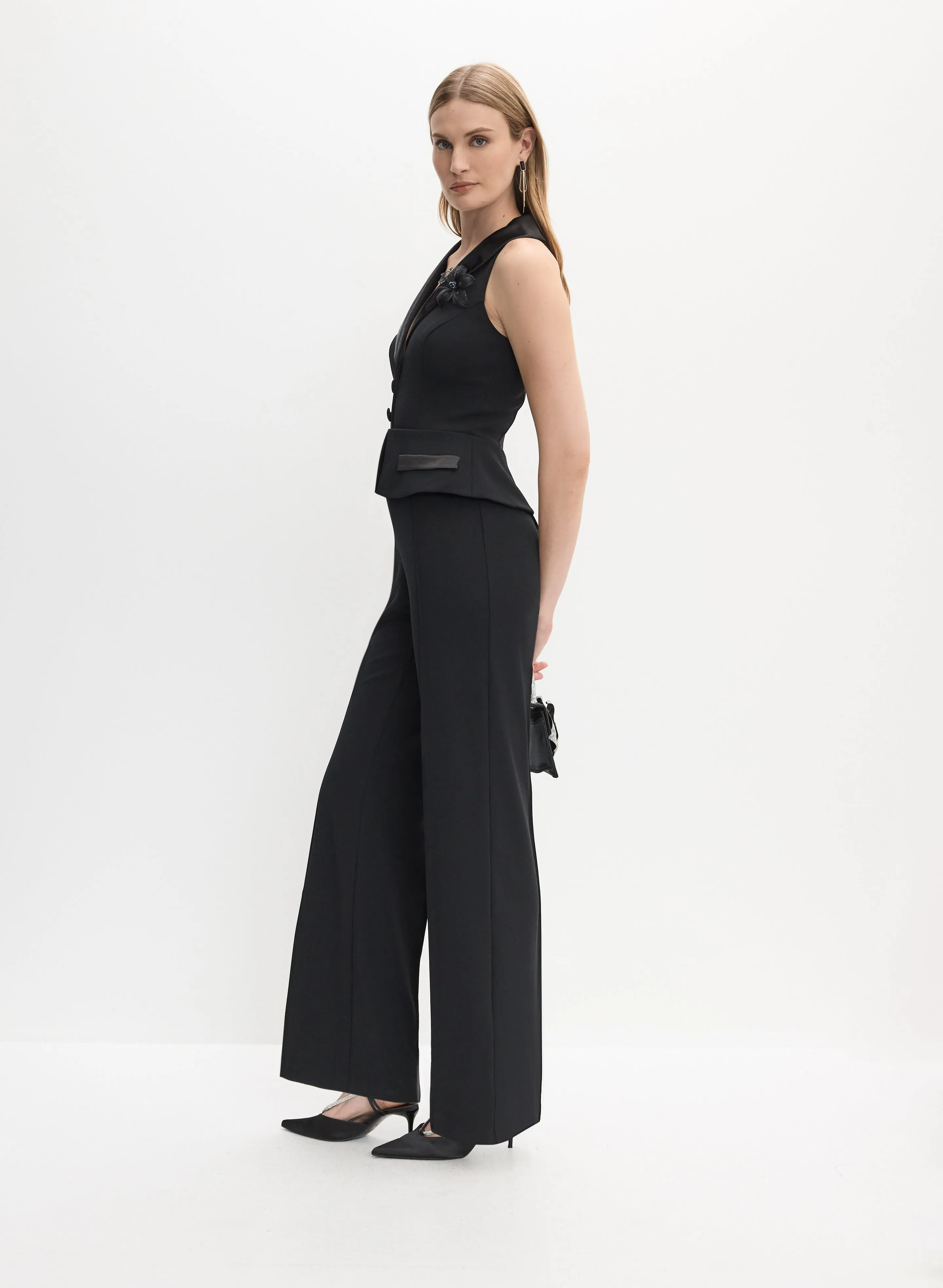 Adrianna Papell - Tuxedo Vest Jumpsuit