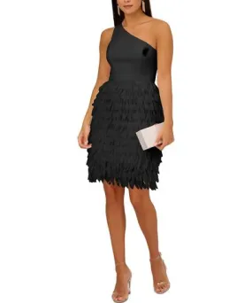 Adrianna Papell Womens Crepe One Shoulder Cocktail And Party Dress