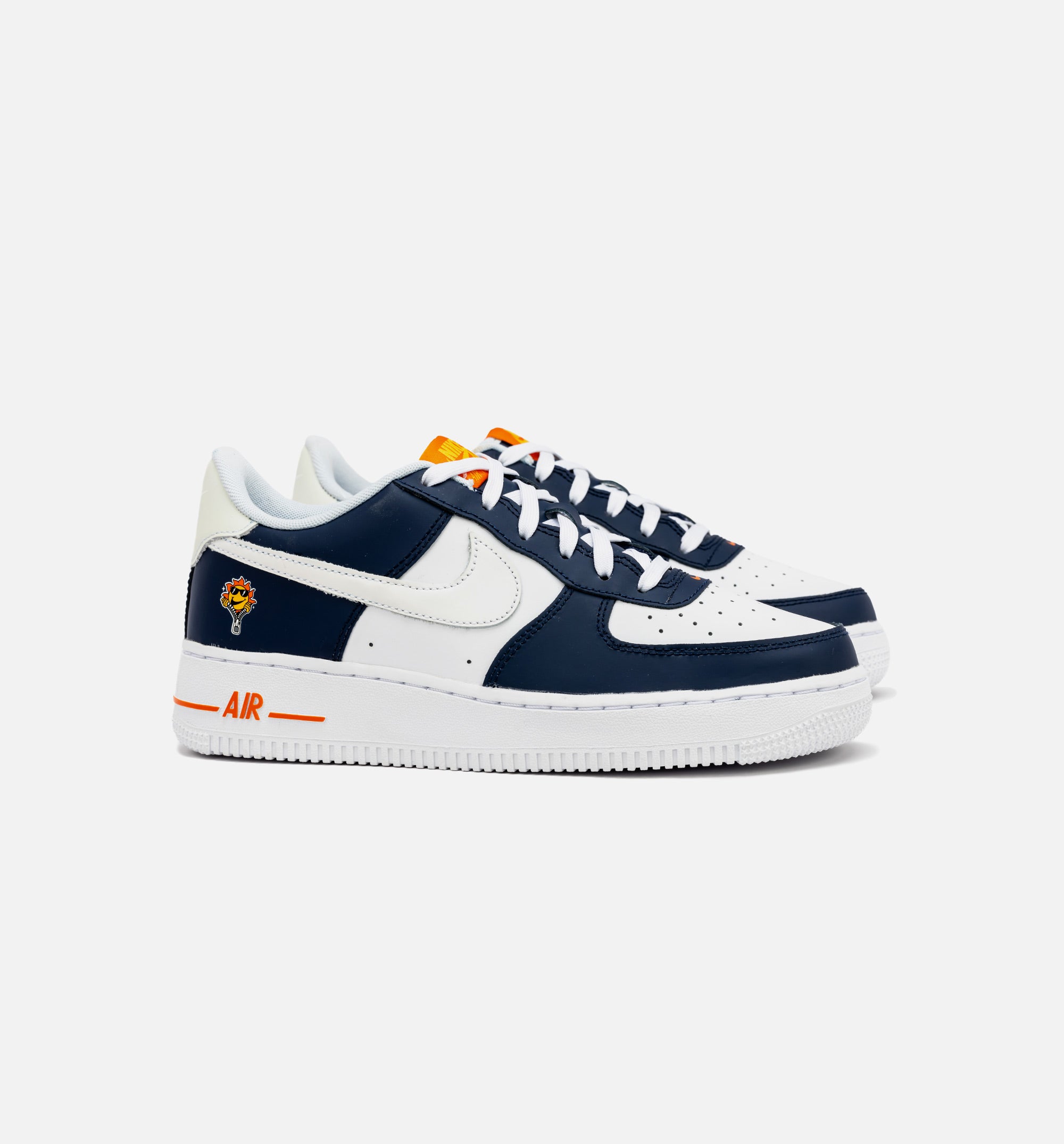 Air Force 1 LV8 Grade School Lifestyle Shoe - Midnight Navy/Safety Orange