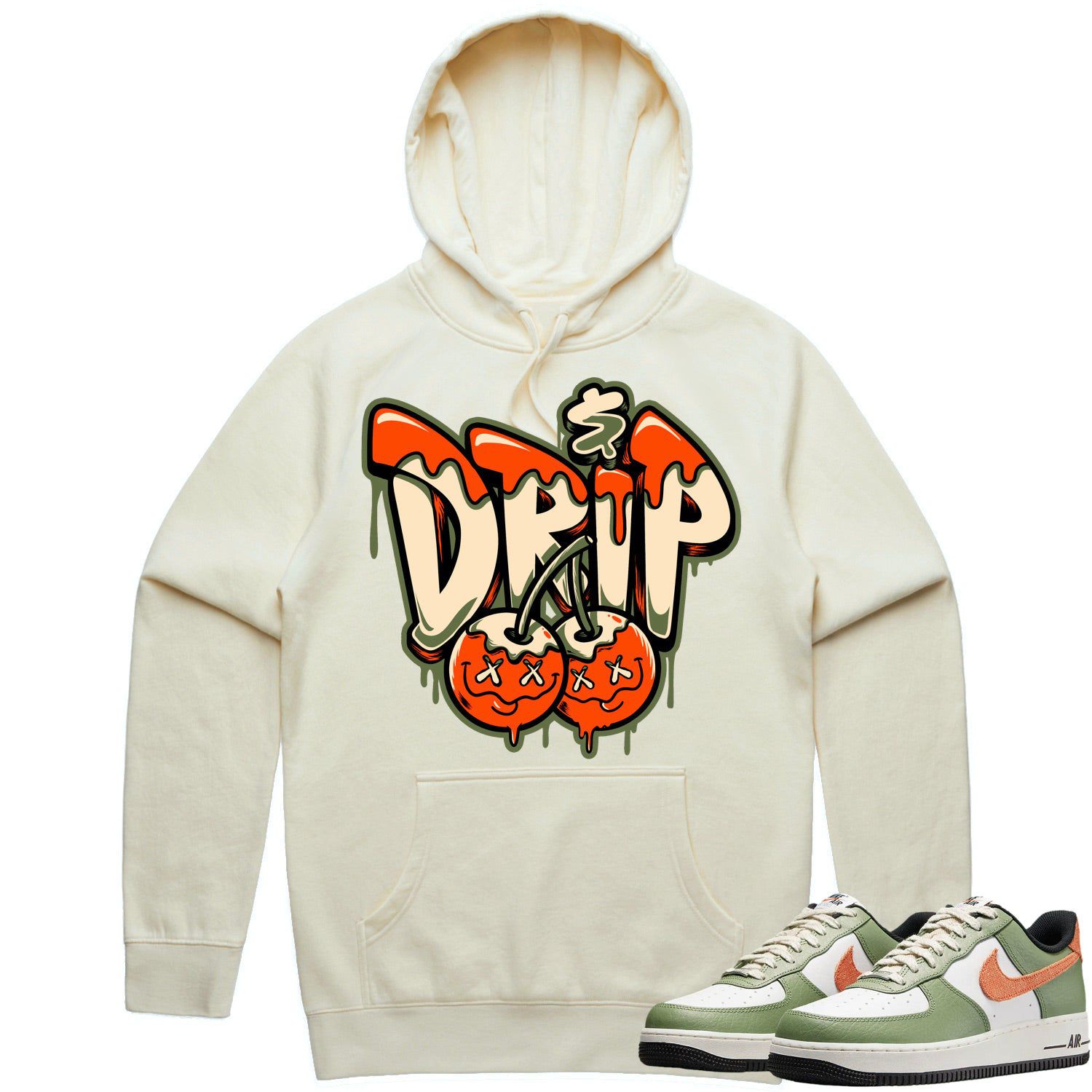 Air Force 1 Oil Green Hoodie to Match - CELADON MONEY DRIP