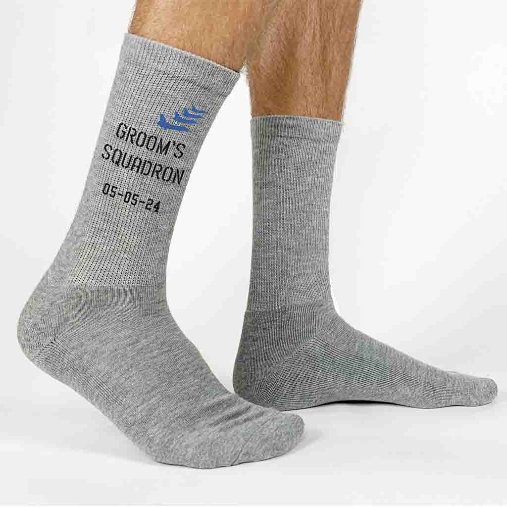 Air Force Groom’s Squadron - Personalized Wedding Socks