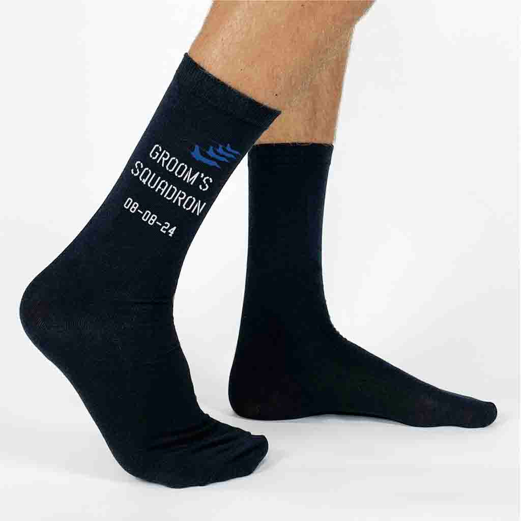 Air Force Groom’s Squadron - Personalized Wedding Socks