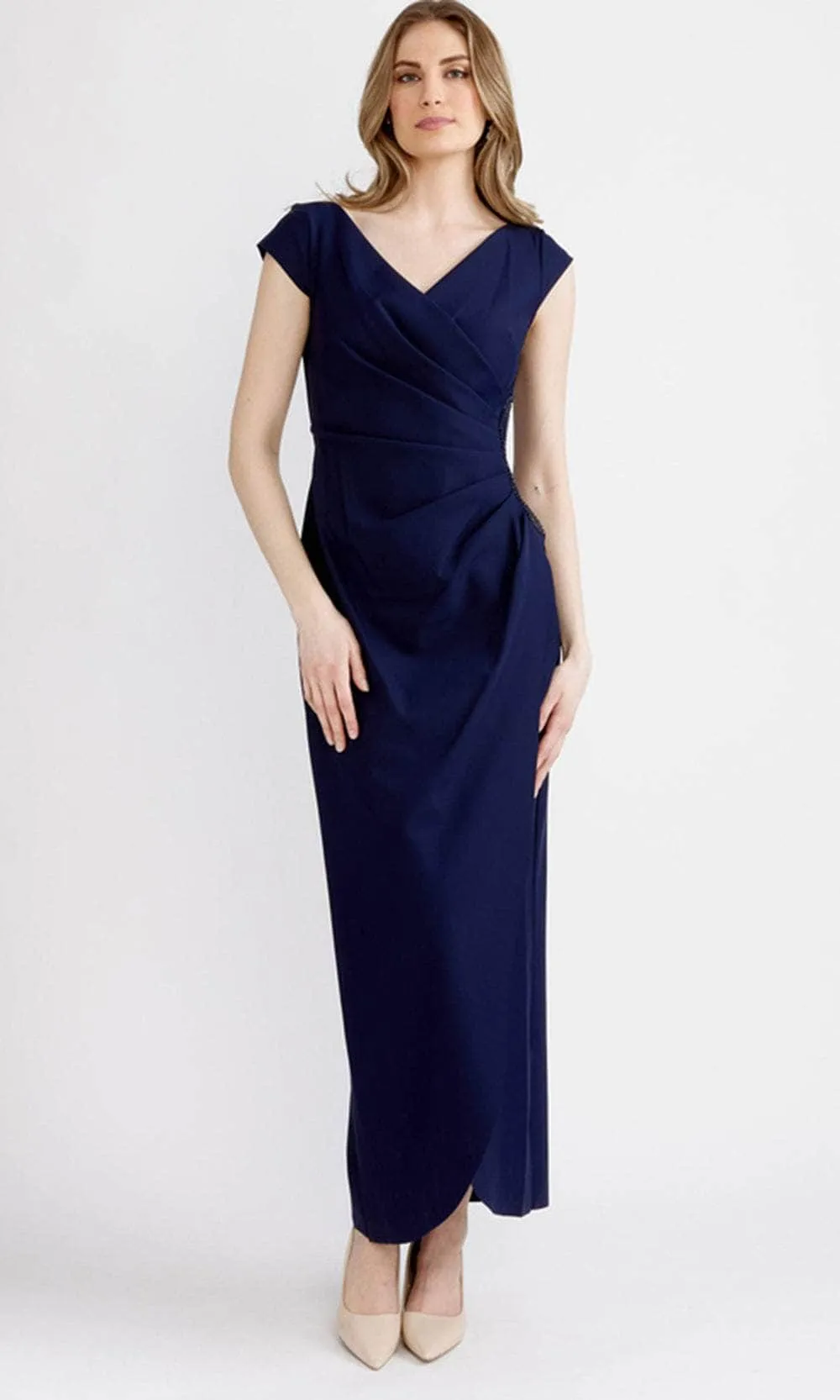 Alex Evenings 134087 - Cap Sleeve Draped Evening Dress