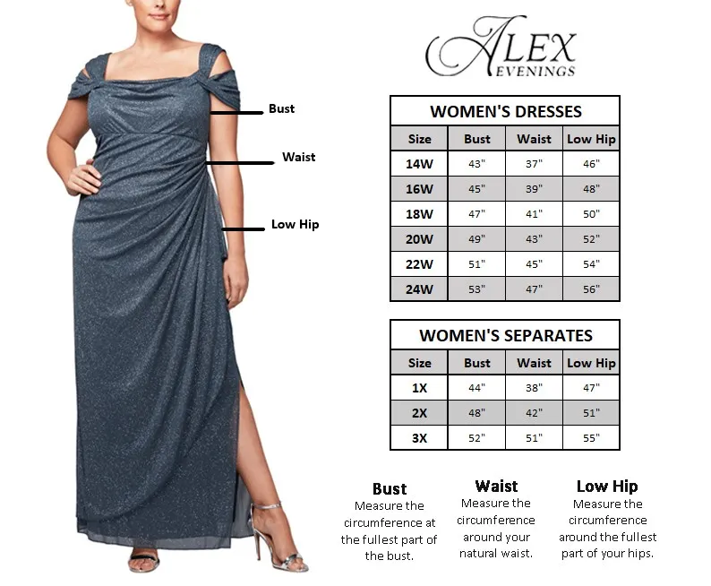 Alex Evenings Long Embroidered A-Line Dress