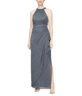 Alex Evenings Long Sleeveless Halter Neck Dress