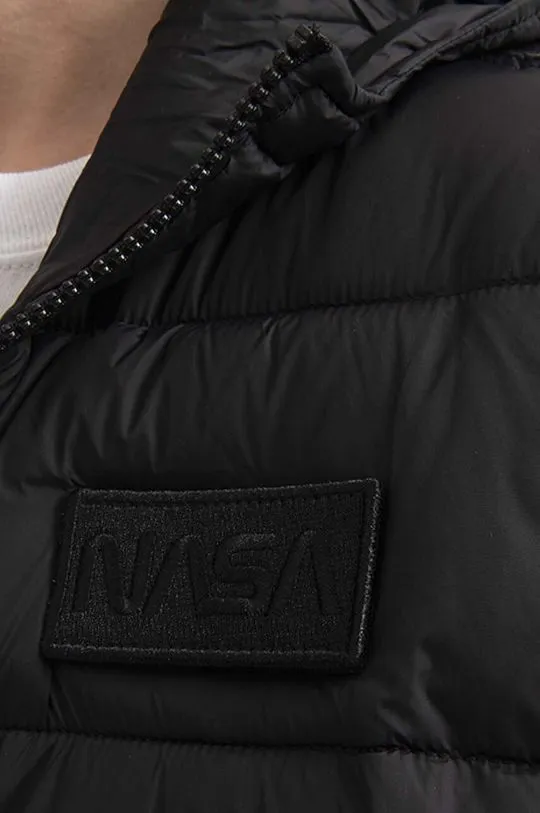 Alpha Industries jacket Hooded Puffer Fd Nasa men's black color