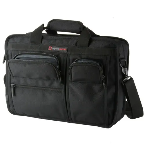 Alpine Swiss Conrad Messenger Bag 15.6 Inch Laptop Briefcase with Tablet Sleeve