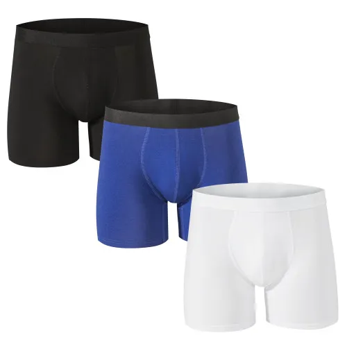 Alpine Swiss Mens Boxer Briefs 3 Pack Underwear Breathable Cotton Modal Trunks