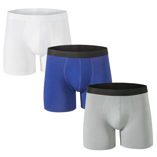 Alpine Swiss Mens Boxer Briefs 3 Pack Underwear Breathable Cotton Modal Trunks