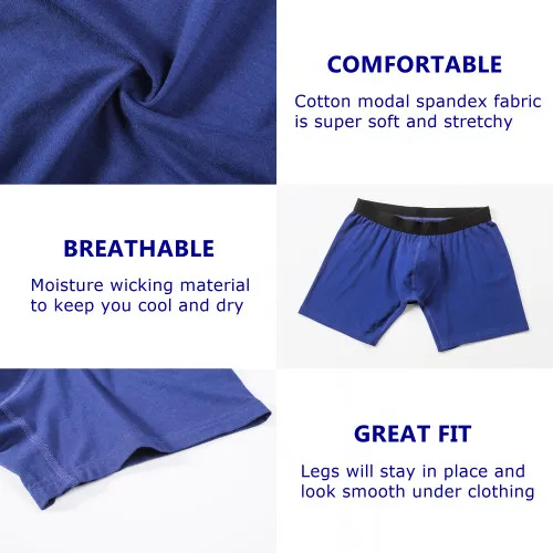 Alpine Swiss Mens Boxer Briefs 3 Pack Underwear Breathable Cotton Modal Trunks