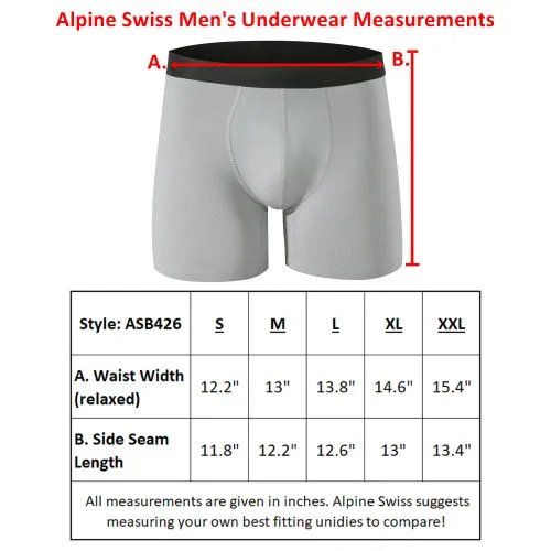 Alpine Swiss Mens Boxer Briefs 3 Pack Underwear Breathable Cotton Modal Trunks