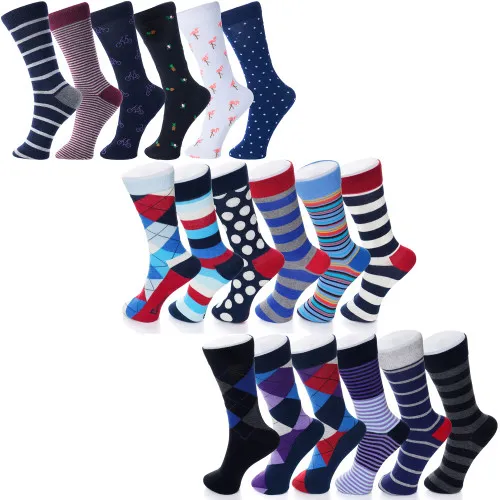 Alpine Swiss Mens Cotton 18 Pack Dress Socks Solid Ribbed Argyle Shoe Size 6-12