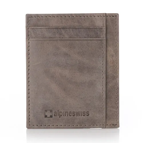 Alpine Swiss RFID Front Pocket Wallet ID Card Case