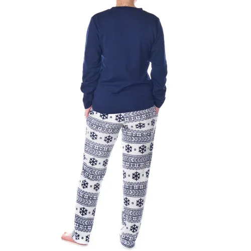 Alpine Swiss Womens Pajama Set Long Sleeve Shirt and Polar Fleece Pants Sleepwear