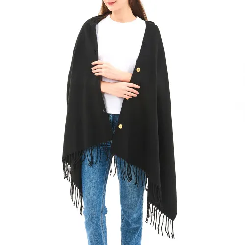 Alpine Swiss Womens Shawl Evening Wrap Pashmina Large Scarf Fringe Cape Poncho