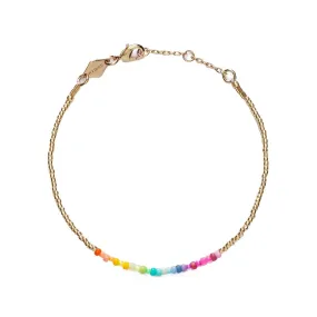 ANNI LU Rainbow Beaded Bracelet - Gold rainbow