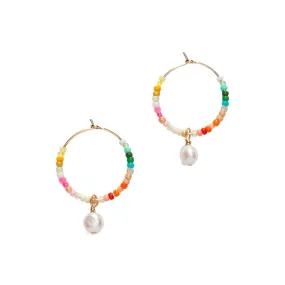 ANNI LU Rainbow Nomad Hoops - Multi Pearl