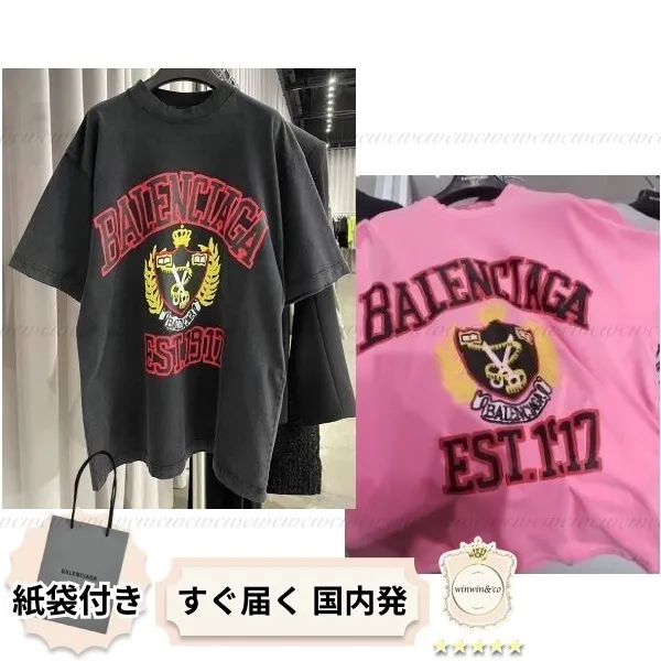 BALENCIAGA  |Crew Neck Cotton Logo Luxury Crew Neck T-Shirts