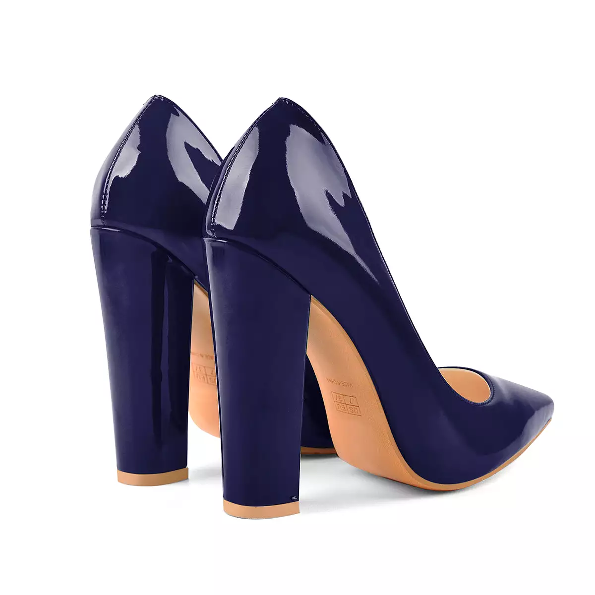 Basic Pumps Pointed Toe Chunky High Heels