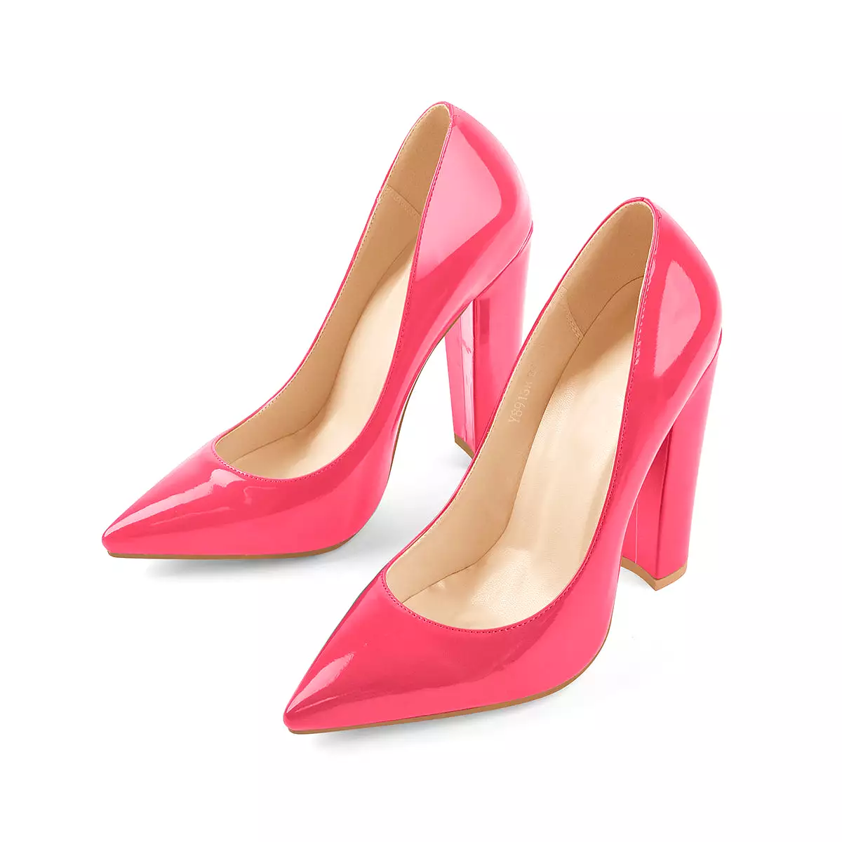 Basic Pumps Pointed Toe Chunky High Heels