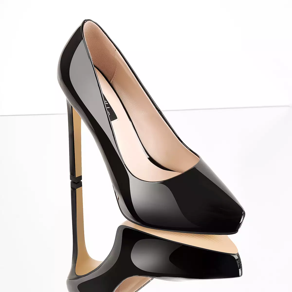 Black Patent Leather Platform Stiletto High Heels Pumps