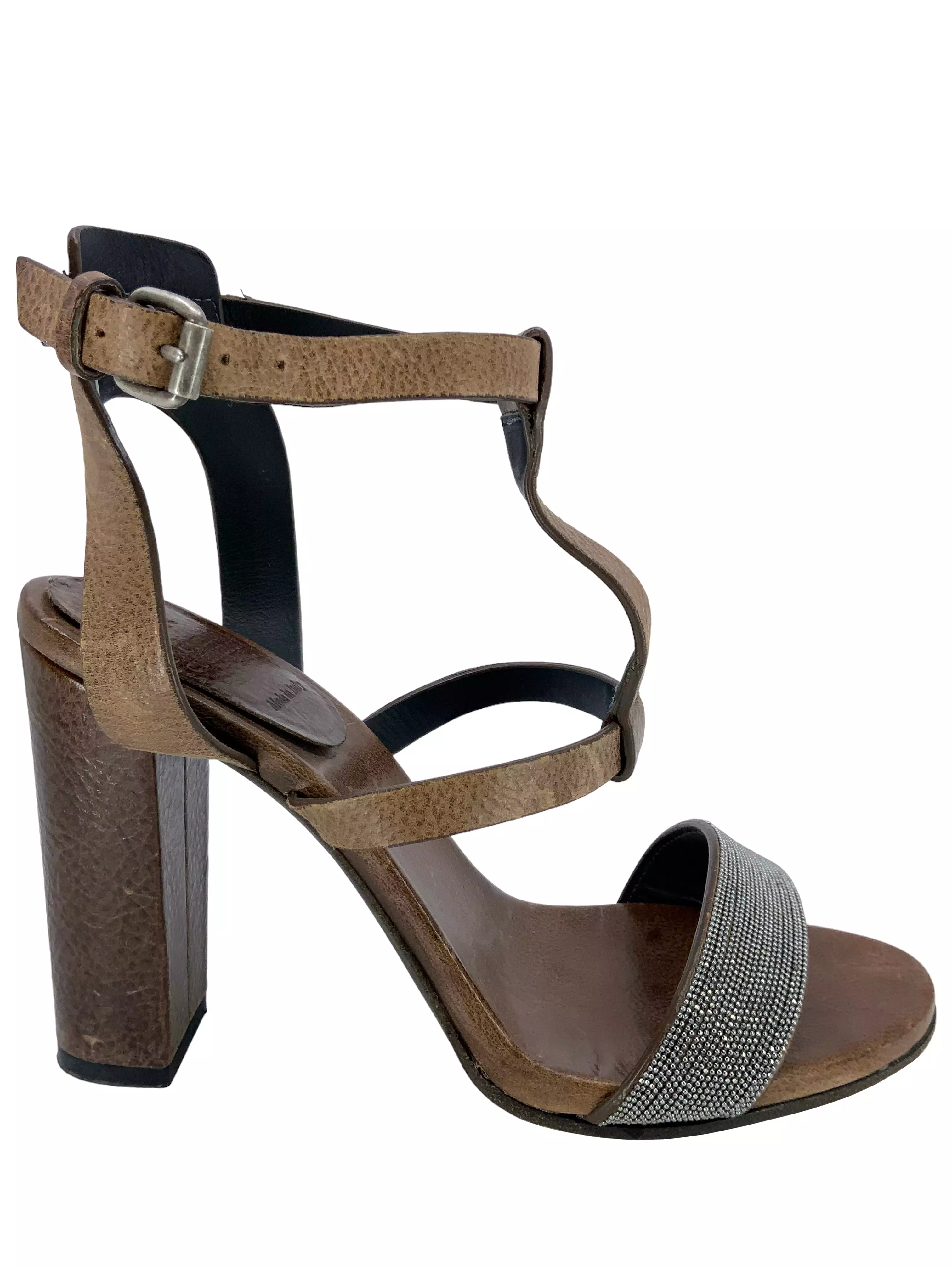 Brunello Cucinelli Monili T-Strap Strap Sandals Size 8