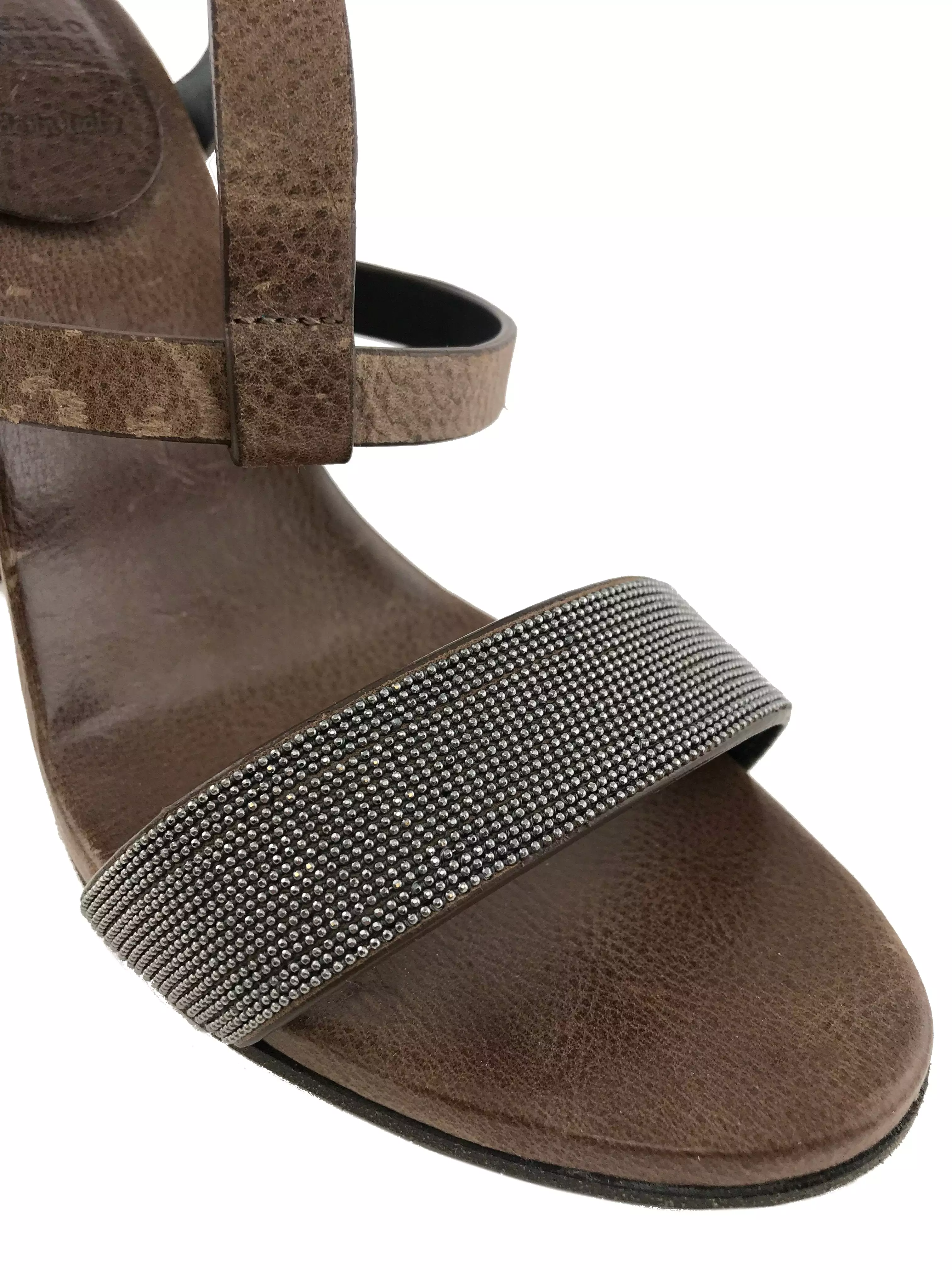 Brunello Cucinelli Monili T-Strap Strap Sandals Size 8