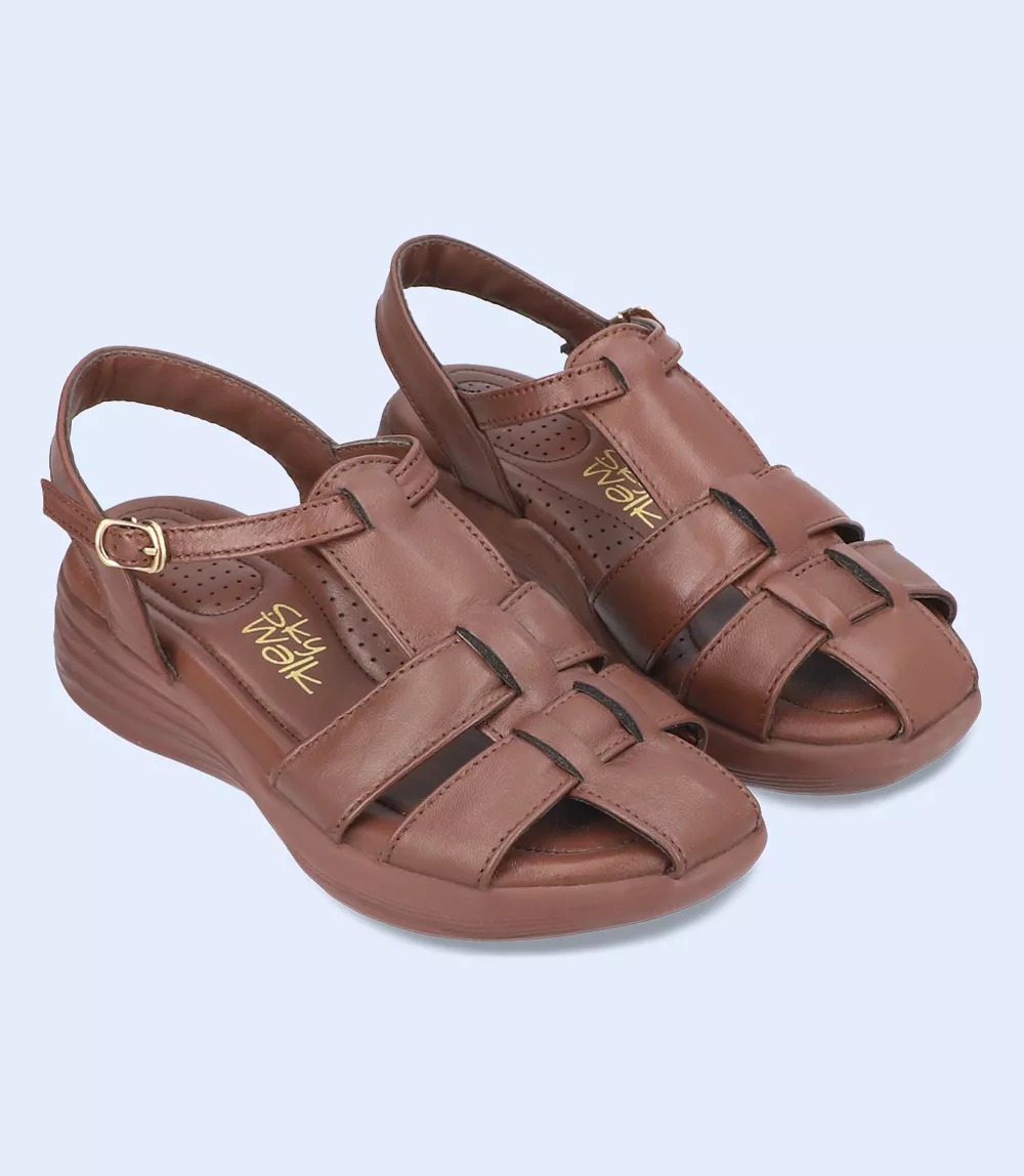 BW9510-BROWN-Women Sandal