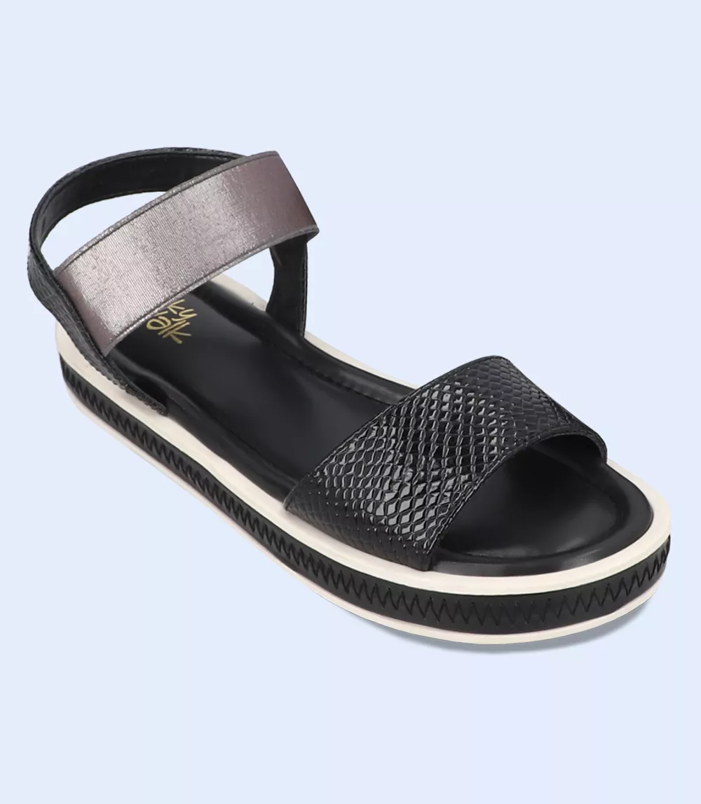 BW9747-BLACK-Women Comfort Sandal