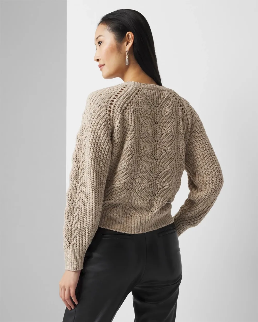 Chenille Cable Cutout Sweater