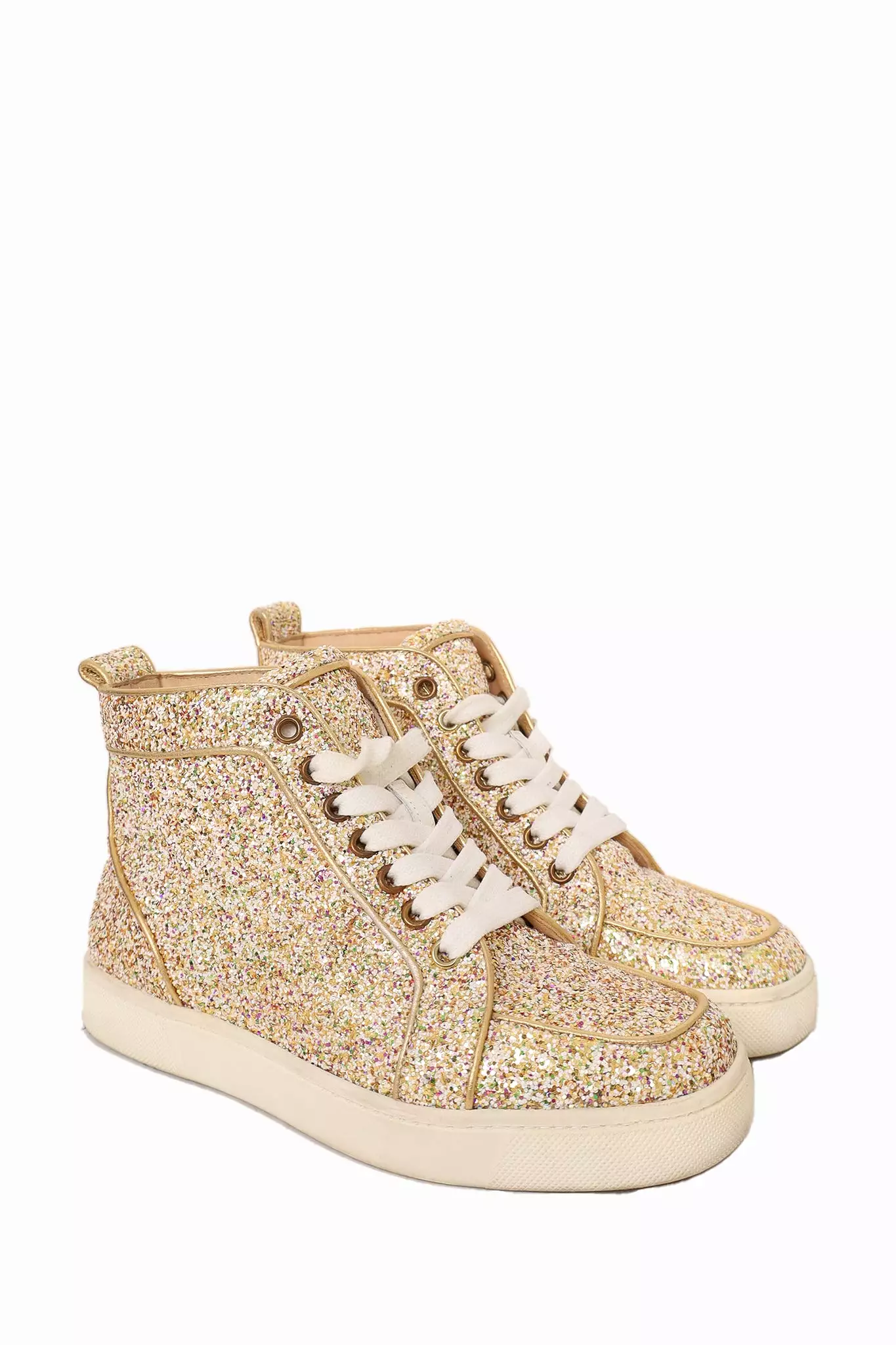 Christian Louboutin Gold High Top Sneakers Size 35