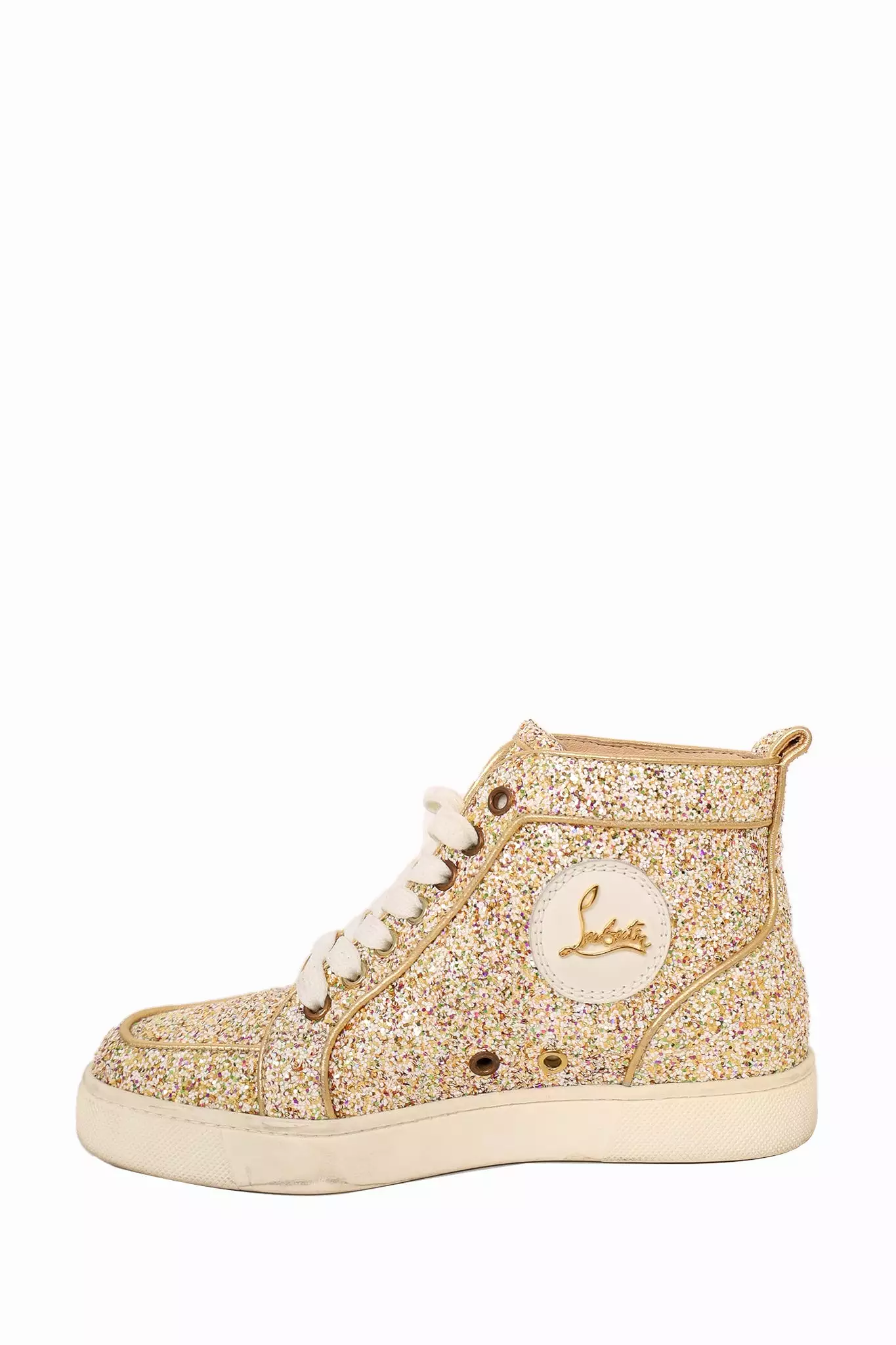 Christian Louboutin Gold High Top Sneakers Size 35