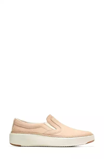 Cole Haan Grandpro Topspin Slip On Sesame Suede/Ivory Chunky Low Top Sneakers