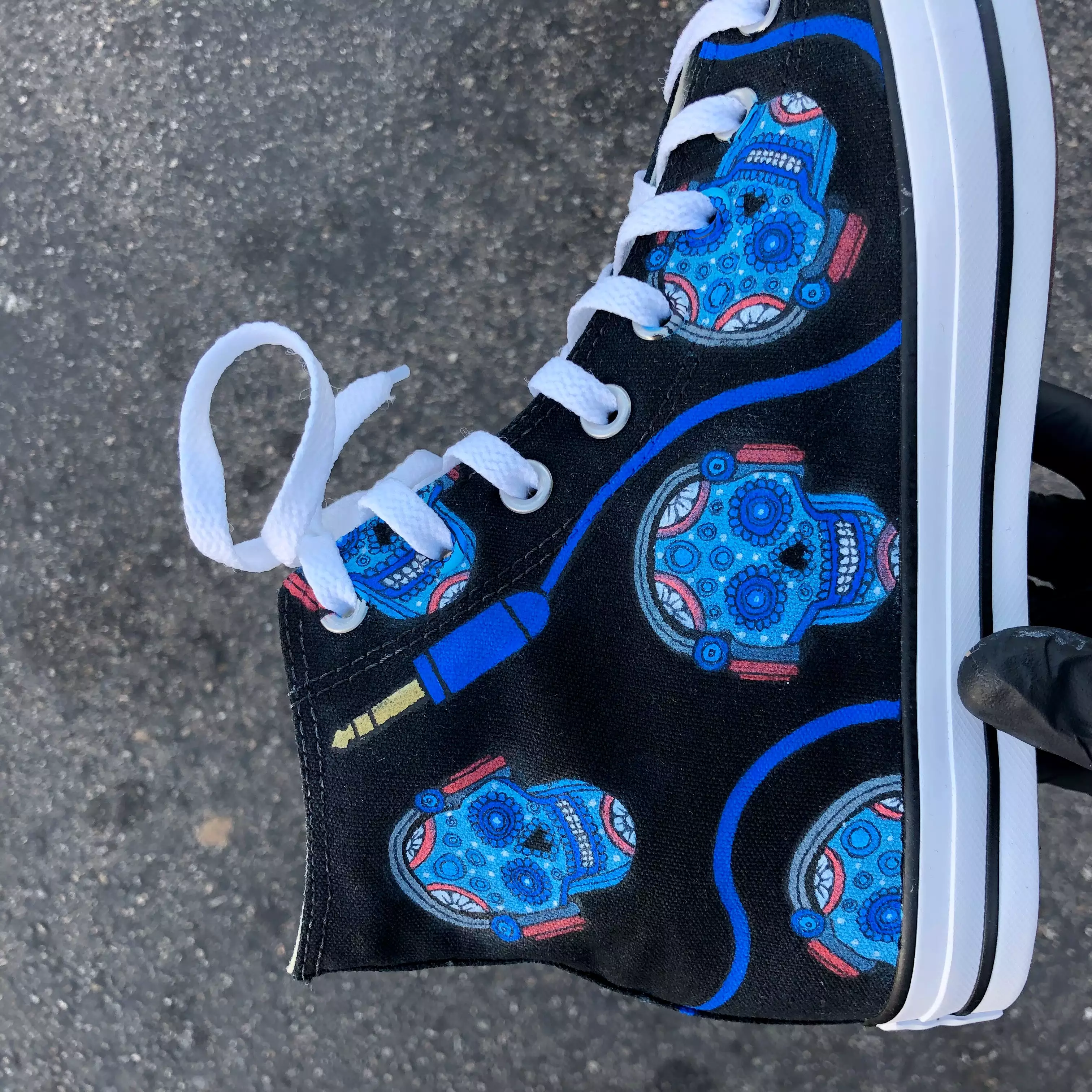 Converse Hi Top - Midnight Blue Sugar Skulls