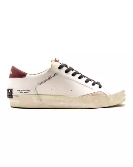 Crime London Low Top Distressed Bianco Bordeaux