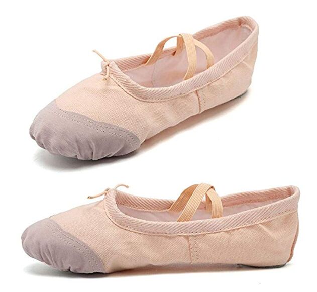 DoGeek Ballet Shoes Ballet Flats Women Ballet Pumps Slippers Pilates Shoes Yoga Shoes Dance Shoe Gymnastics Split Soft Canvas Fl